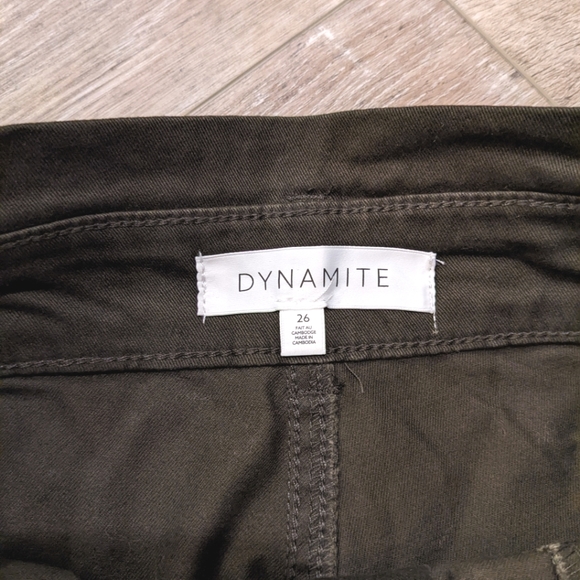 NWT Dynamite HighRise Olive Trousers Size 26 - Picture 4 of 6